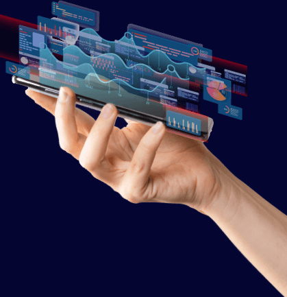 Hand holding data visualization