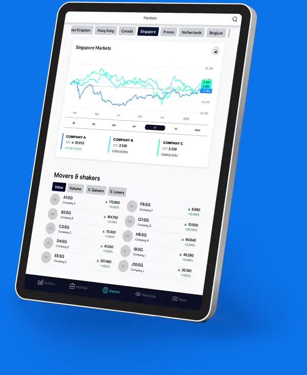 SG Invest platform demo screen